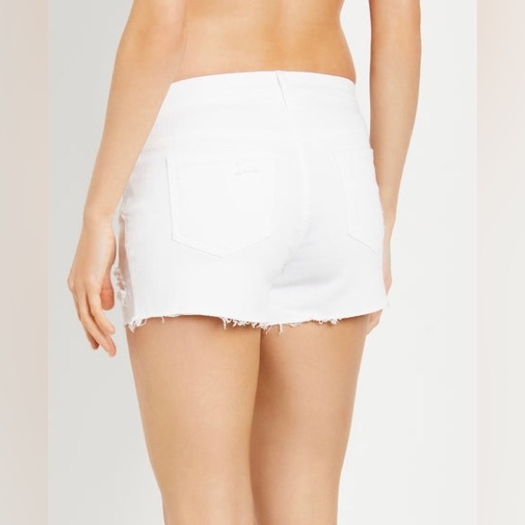 Jessica Simpson Women's Side Panel Destructed Maternity Shorts White Size Large - Picture 7 of 9